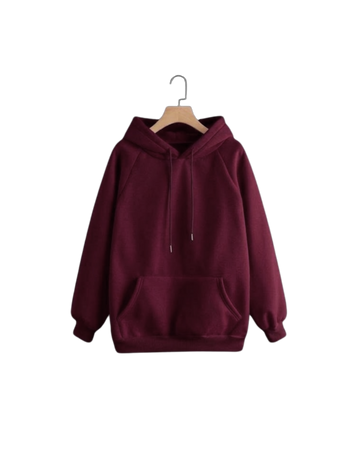 Dark Maroon Fleece Hoodie (Code 4356)
