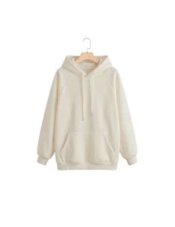 White Cream Fleece Hoodie (Code 4366)