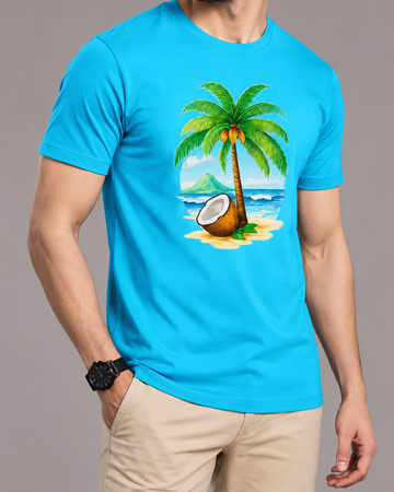 Premium Plam Printed T-Shirt – Cotton Jersey Fabric (Code 3288)