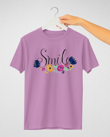 Lilac Women’s Printed Tee – Jersey Fabric, Classic Fit, Everyday Comfort (3700)