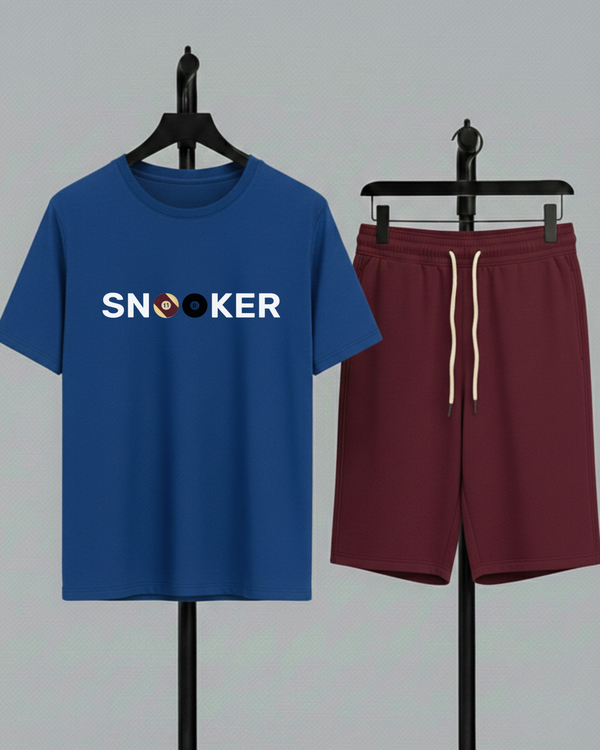Royal Blue T-Shirt Printed Maroon Shorts– Comfortable Wear (Code 4753)