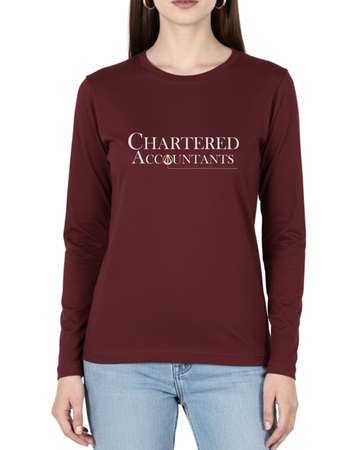 Maroon Printed Full Sleeves Tee – Jersey Fabric, Classic Fit, Everyday Comfort (Code 4336)