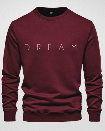 Maroon Men's Printed Sweatshirt – Warm and Stylish Fleece (Code 3454)