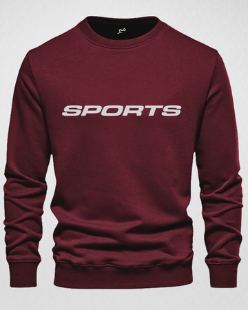 Maroon Men's Printed Sweatshirt – Warm and Stylish Fleece (Code 3828)
