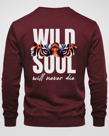 Maroon Wild Soul Printed Sweatshirt – Warm and Stylish Fleece (Code 4033)