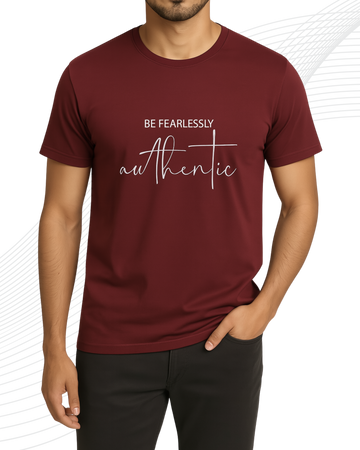 Premium Maroon Printed T-Shirt/Tee for Men – Cotton Jersey Fabric (3418)