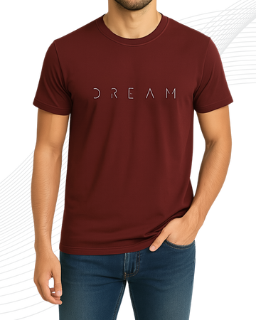 Premium Maroon Printed T-Shirt/Tee for Men – Cotton Jersey Fabric (3420)
