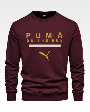 Maroon Men's Printed Sweatshirt – Warm and Stylish Fleece (Code 3457)