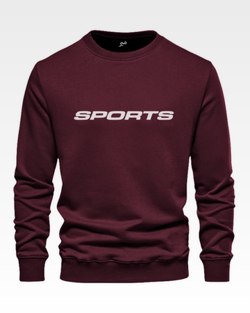 Maroon Men's Printed Sweatshirt – Warm and Stylish Fleece (Code 3828)