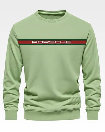 Light Green Men's Printed Sweatshirt – Warm and Stylish Fleece (Code 4635)