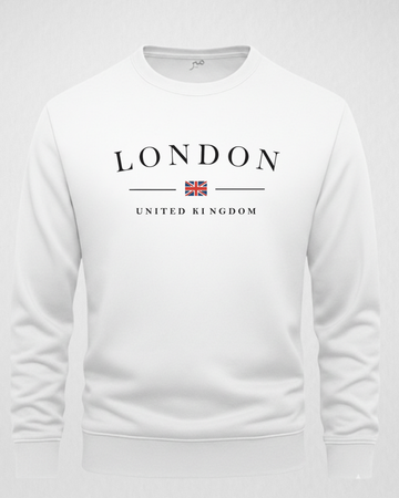 Men's White Printed Sweatshirt (Code 5924)