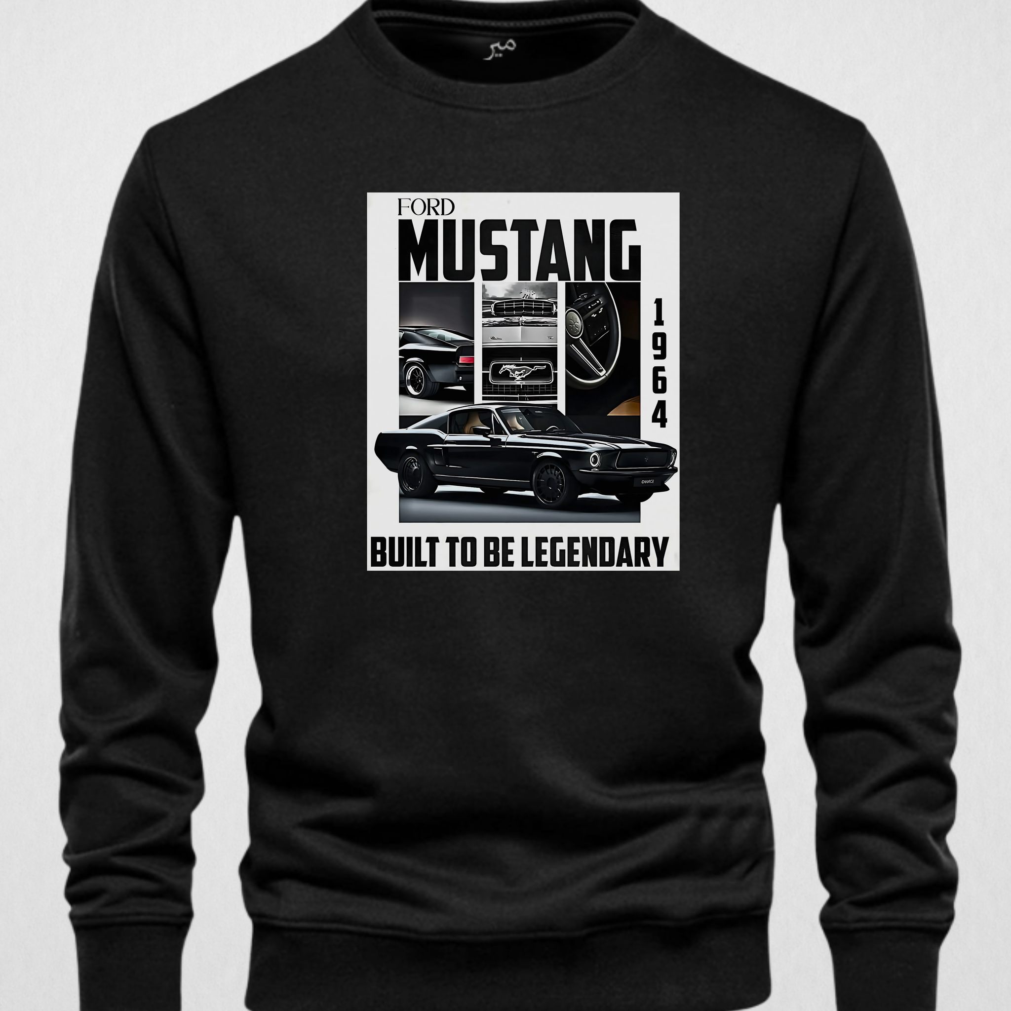 Black Men's Printed Sweatshirt – Warm and Stylish Fleece (3442)