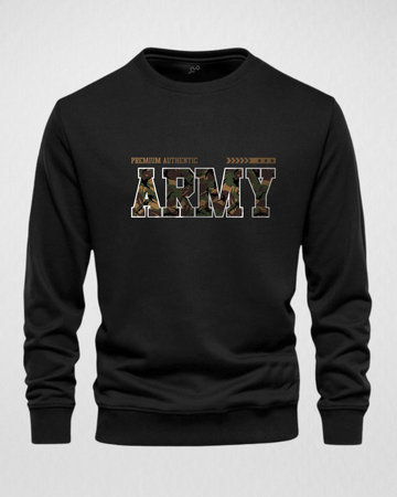 Black Men's Printed Sweatshirt – Warm and Stylish Fleece (3443)
