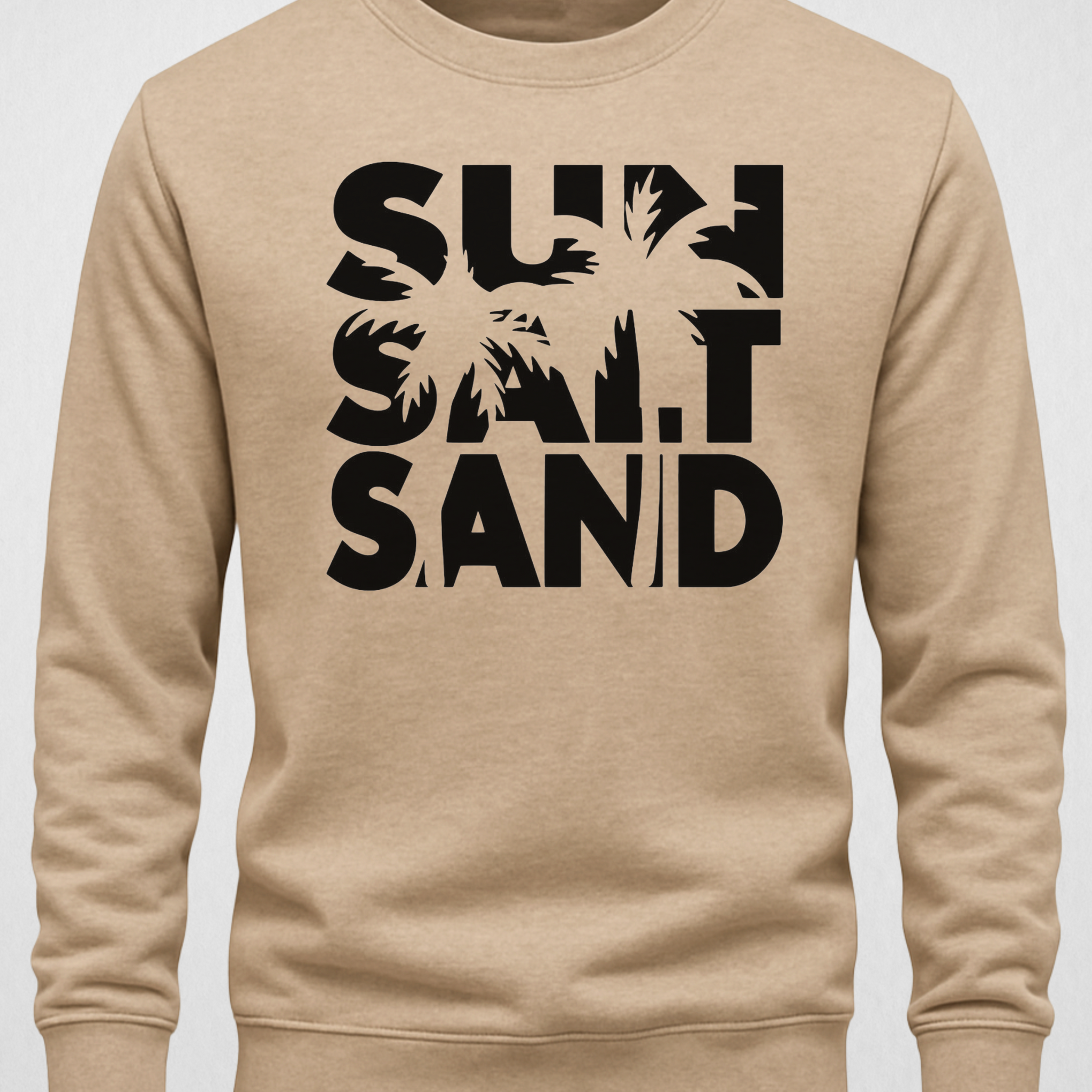 Beige Men's Printed Sweatshirt – Warm and Stylish Fleece (3807)