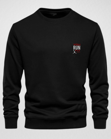Black Men's Printed Sweatshirt – Warm and Stylish Fleece (3809)