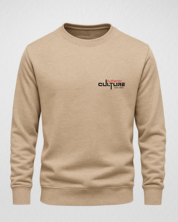Beige Men's Printed Sweatshirt – Warm and Stylish Fleece (3810)