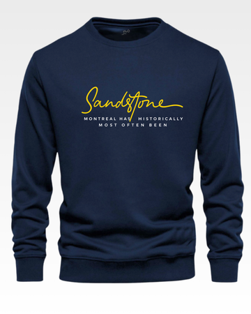 Navy Men's Printed Sweatshirt – Warm and Stylish Fleece (Code 6058)