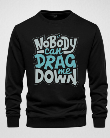 Black Men's Printed Sweatshirt – Warm and Stylish Fleece (3812)