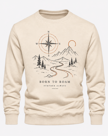 Cream Men's Printed Sweatshirt – Warm and Stylish Fleece (Code 6059)