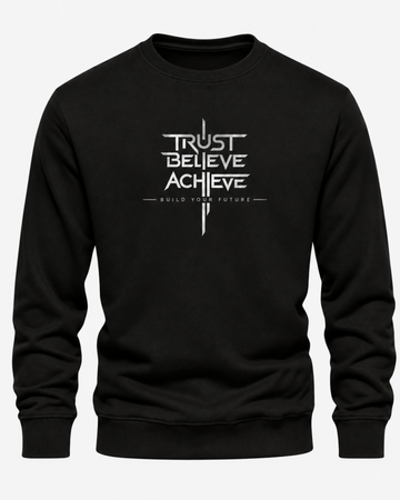 Black Men's Printed Sweatshirt – Warm and Stylish Fleece (Code 6062)