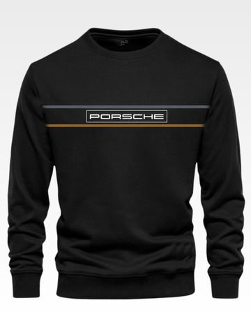 Black Men's Printed Sweatshirt – Warm and Stylish Fleece (Code 6064)