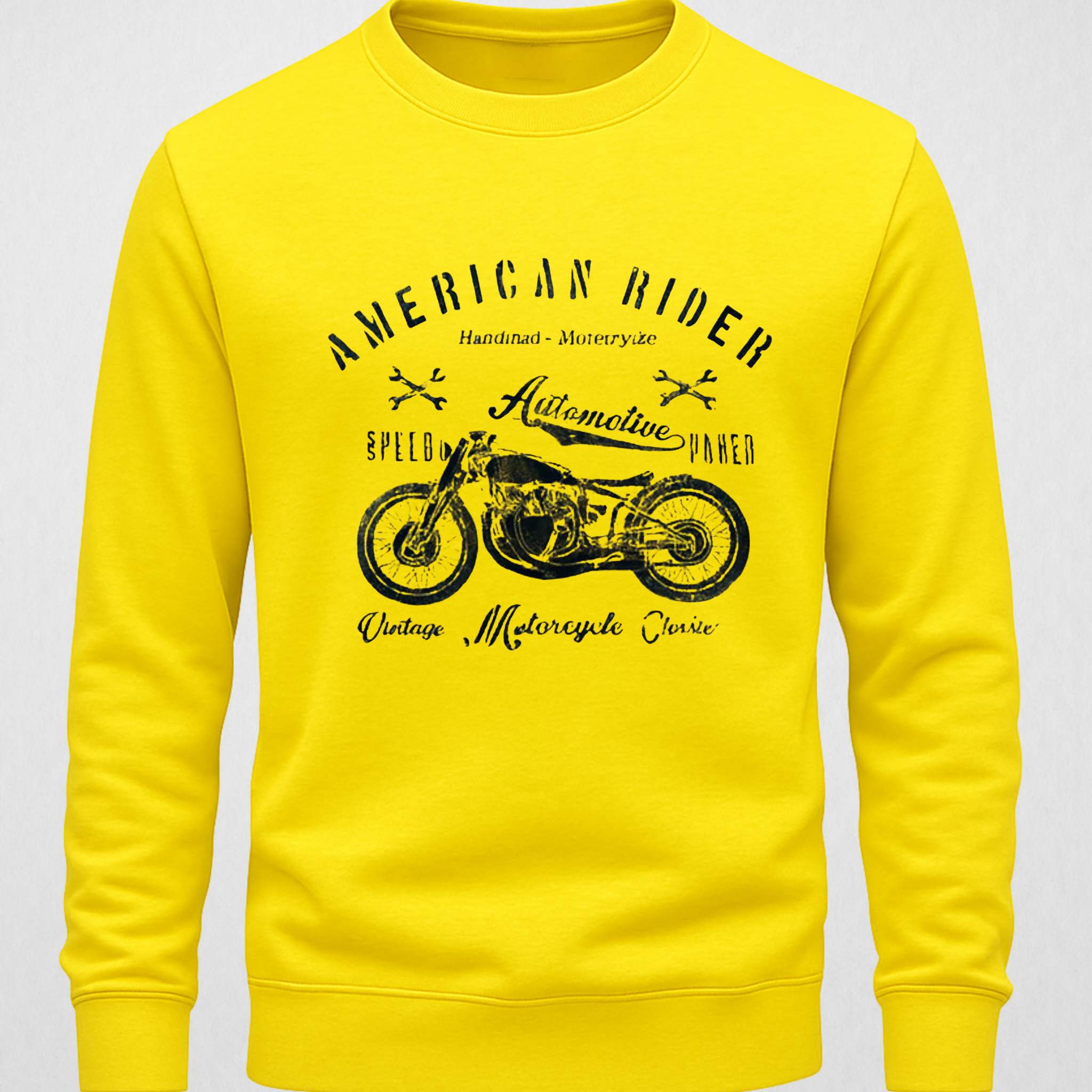 Yellow Men's Printed Sweatshirt – Warm and Stylish Fleece (3468)