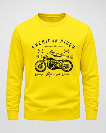 Yellow Men's Printed Sweatshirt – Warm and Stylish Fleece (3468)
