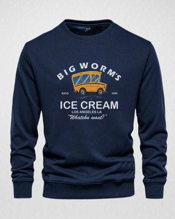 Navy blue Men's Printed Sweatshirt – Warm and Stylish Fleece (3496)
