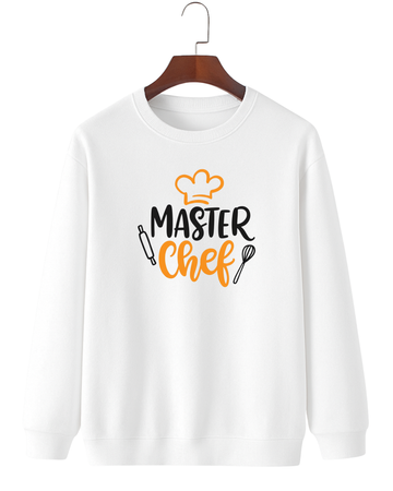 White Women's Printed Sweatshirt – Warm and Stylish Fleece (Code 4372)