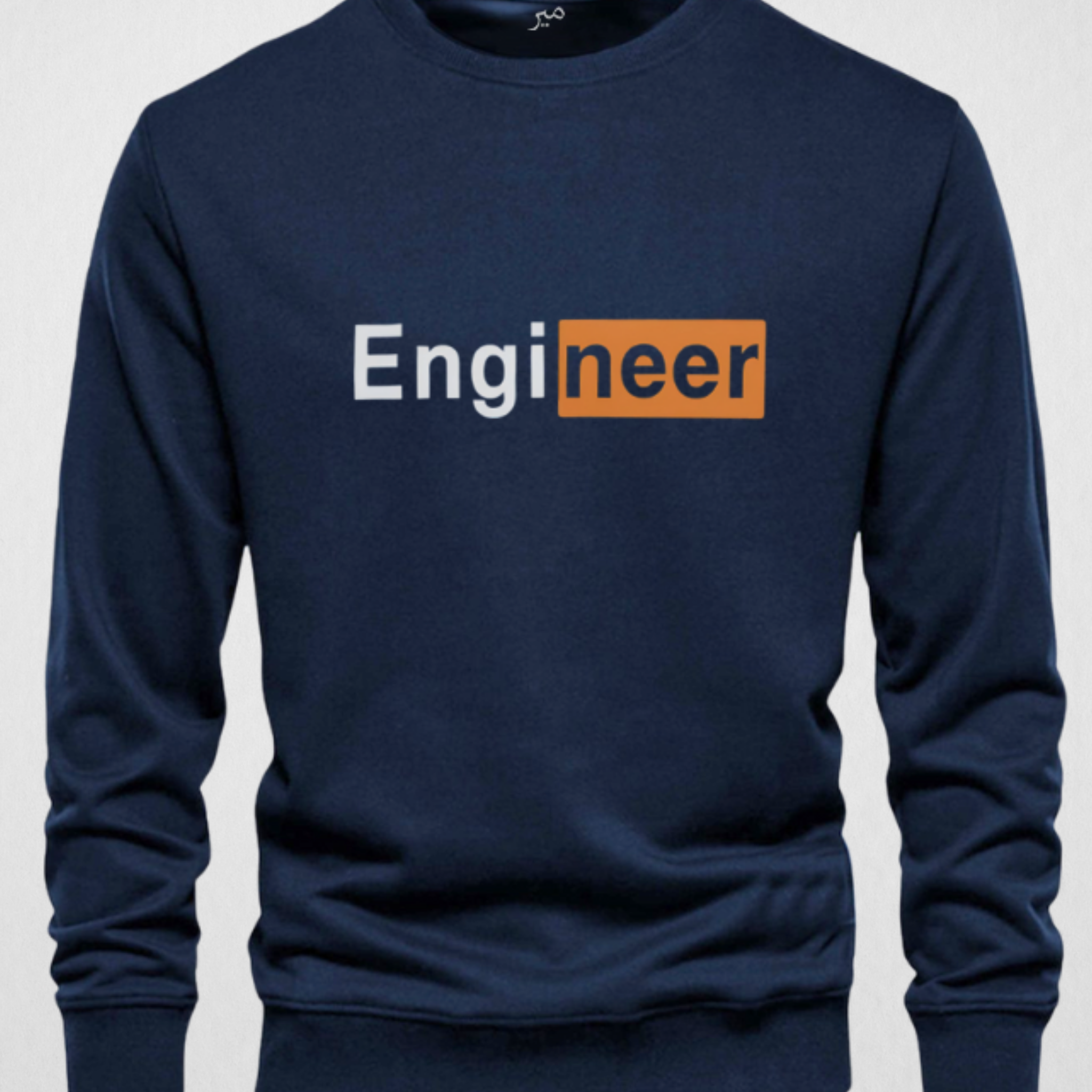 Navy Blue Men's Printed Sweatshirt – Warm and Stylish Fleece (3452)