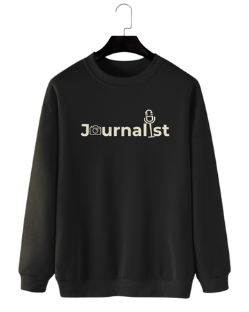 Black Women's Printed Sweatshirt – Warm and Stylish Fleece (Code 4375)