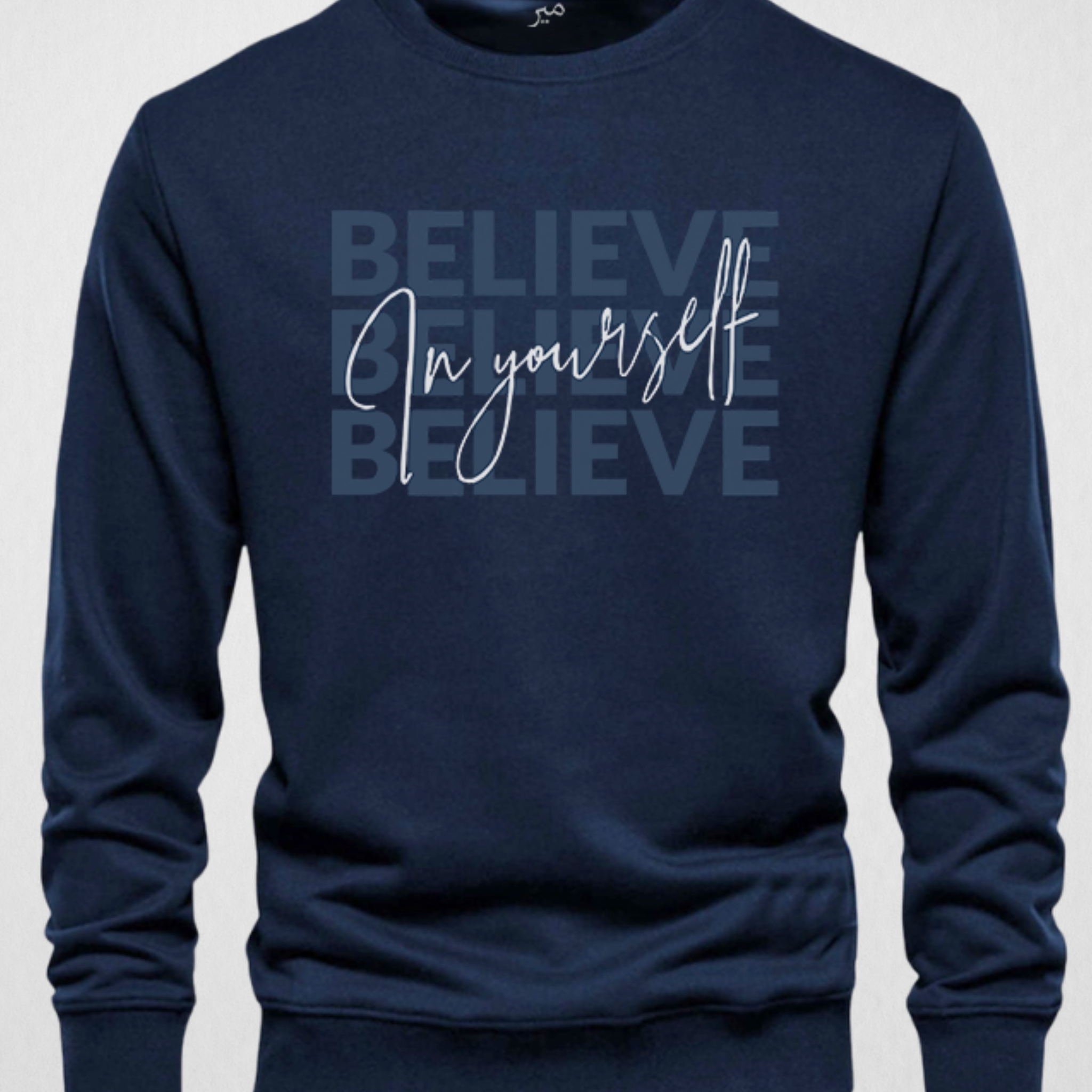 Navy Blue Men's Printed Sweatshirt – Warm and Stylish Fleece (3463)