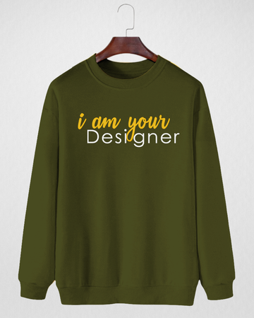 Olive Women's Printed Sweatshirt – Warm and Stylish Fleece (Code 4376)