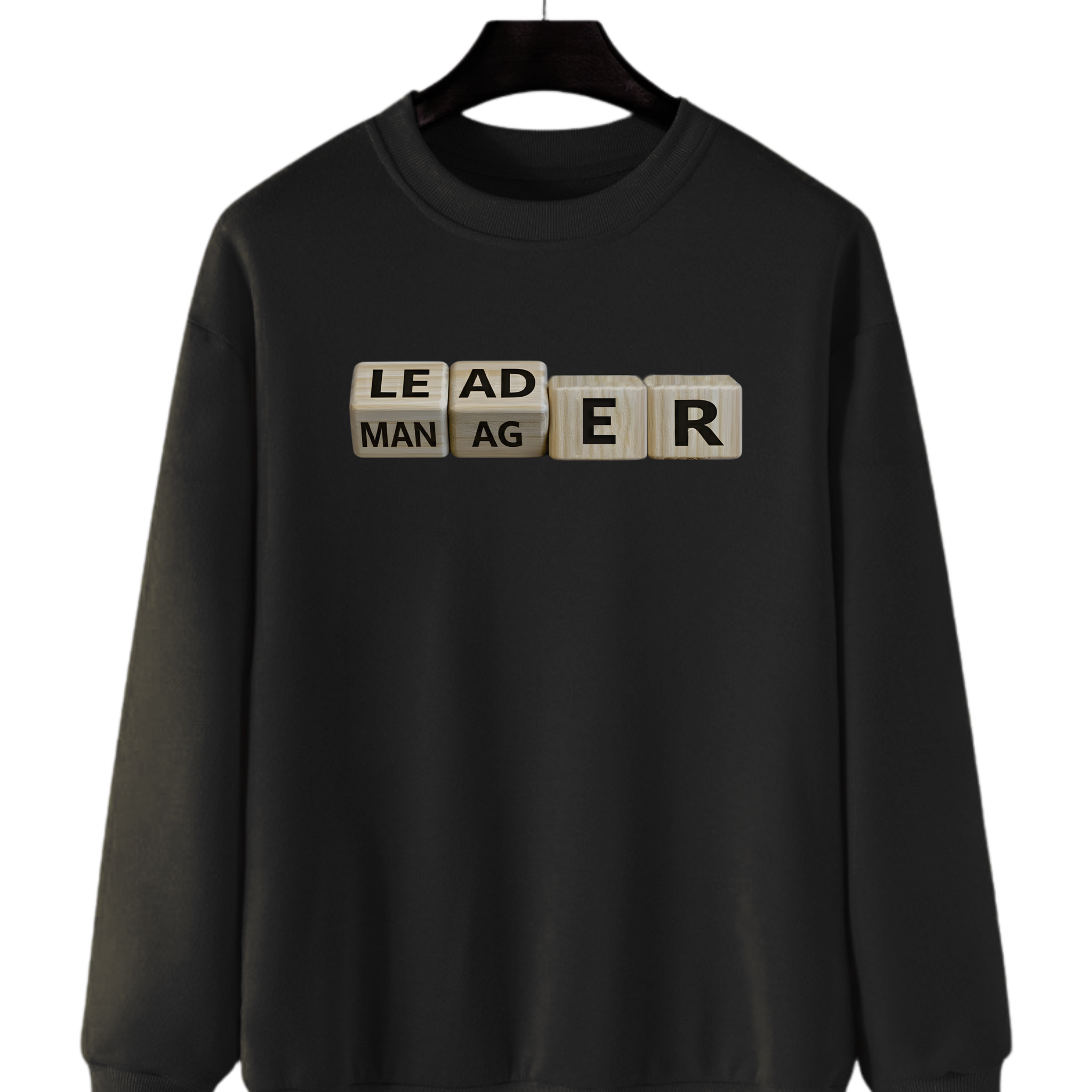 Black Women's Printed Sweatshirt – Warm and Stylish Fleece (Code 4381)