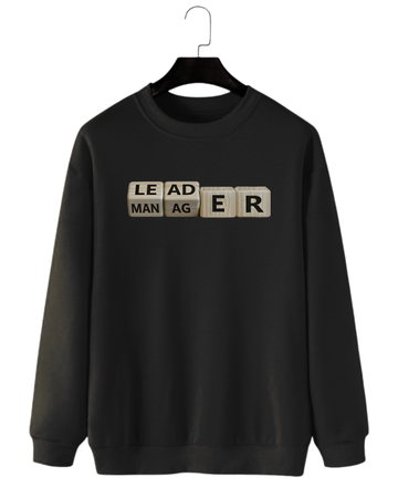 Black Women's Printed Sweatshirt – Warm and Stylish Fleece (Code 4381)