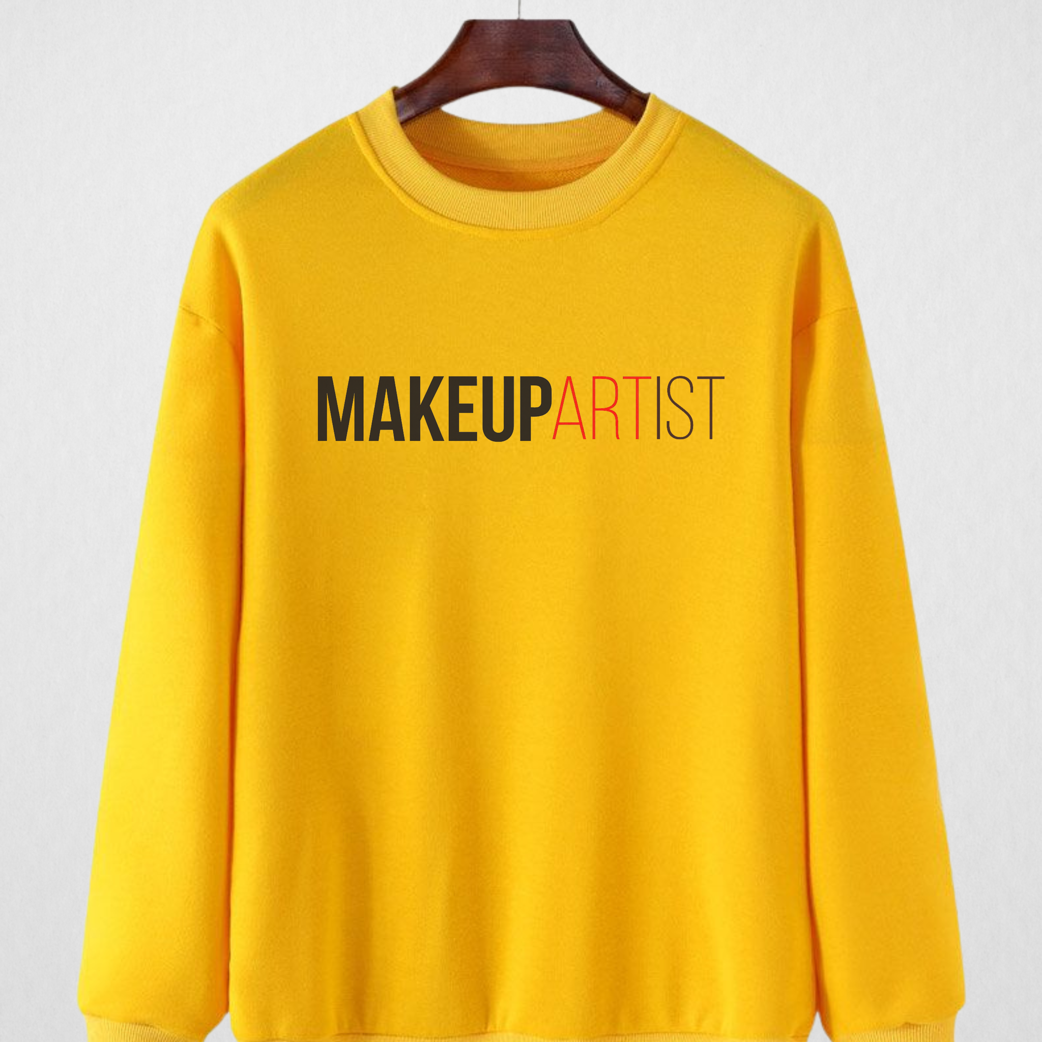 Yellow Women's Printed Sweatshirt – Warm and Stylish Fleece (Code 4382)