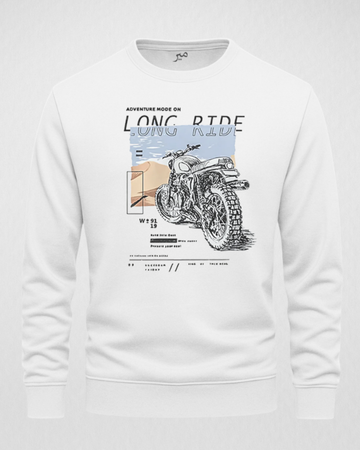 White Men's Printed Sweatshirt – Warm and Stylish Fleece (3467)