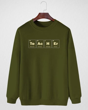 Olive Women's Printed Sweatshirt – Warm and Stylish Fleece (Code 4384)