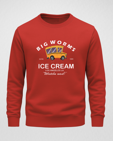 Red Men's Printed Sweatshirt – Warm and Stylish Fleece (3493)