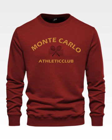 Maroon Men's Printed Sweatshirt – Warm and Stylish Fleece (3491)