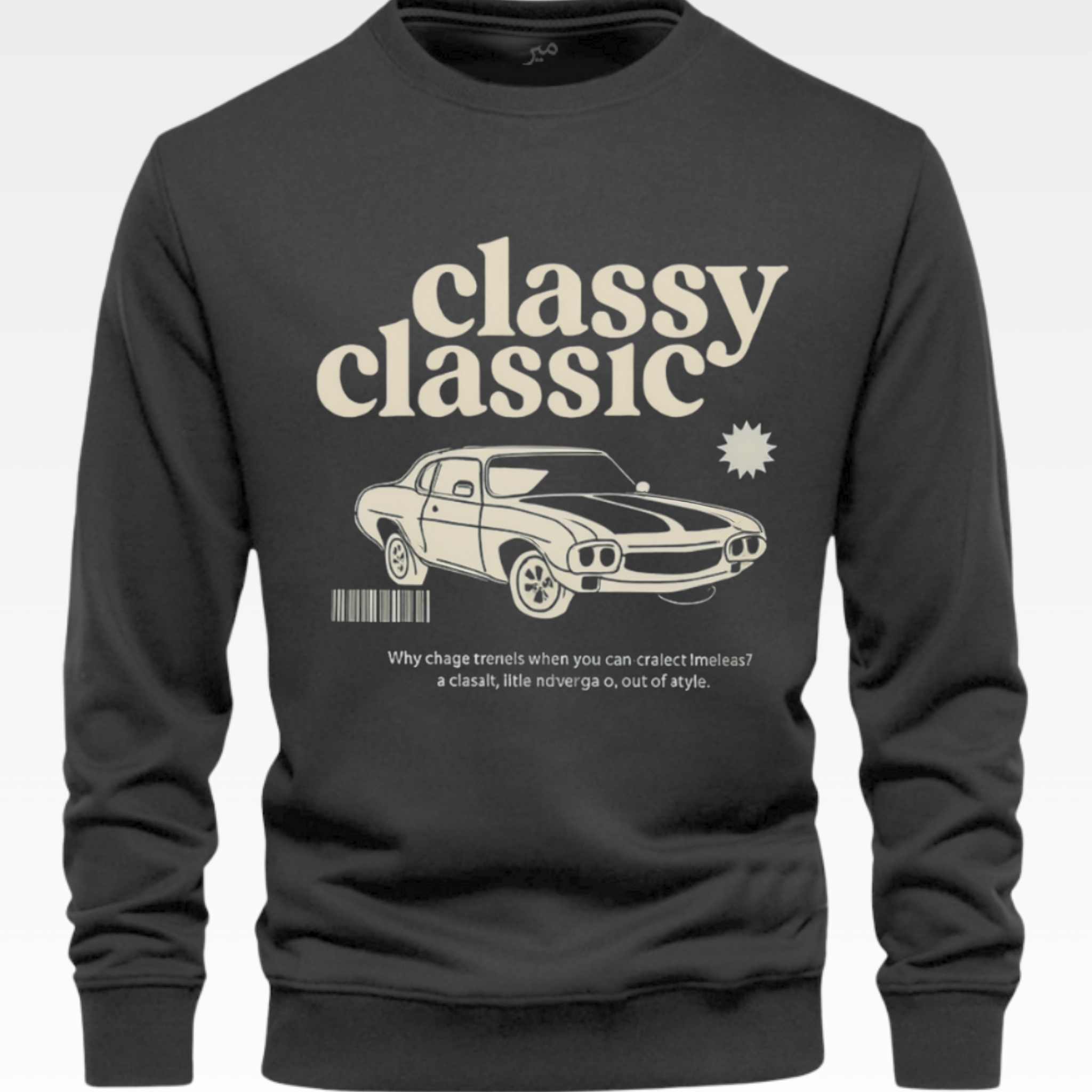 Charocoal Men's Printed Sweatshirt – Warm and Stylish Fleece (Code 3453)