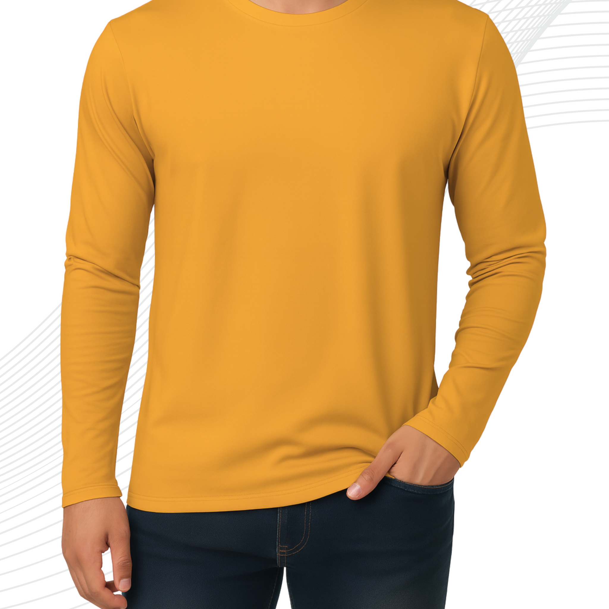 Mustered Men’s Full Sleeves Tee – Jersey Fabric, Classic Fit, Everyday Comfort (3546)