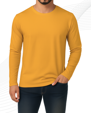 Mustered Men’s Full Sleeves Tee – Jersey Fabric, Classic Fit, Everyday Comfort (3546)