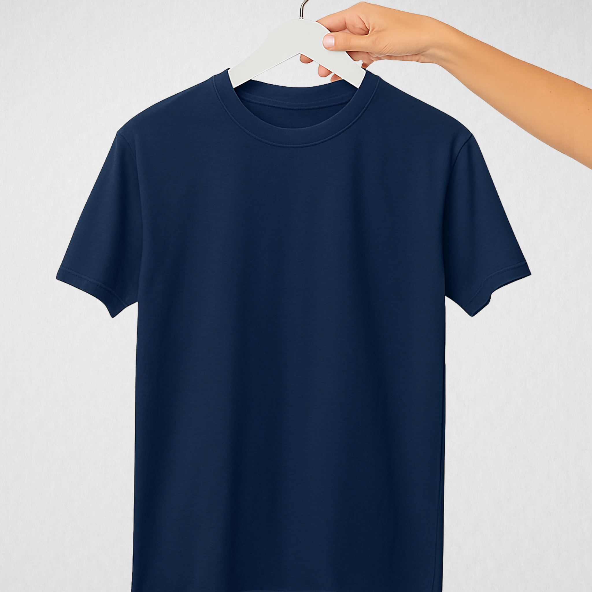 Navy Blue Women’s Basic Tee – Jersey Fabric, Classic Fit, Everyday Comfort (3663)