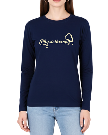 Navy Blue Printed Full Sleeves Tee – Jersey Fabric, Classic Fit, Everyday Comfort (Code 4330)