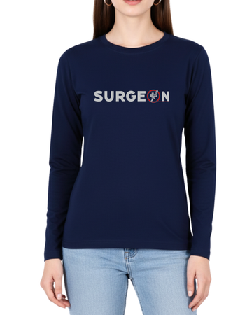 Navy Blue Printed Full Sleeves Tee – Jersey Fabric, Classic Fit, Everyday Comfort (Code 4337)