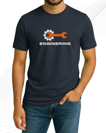 Premium Navy Blue Printed T-Shirt/Tee for Men – Cotton Jersey Fabric (Code 4295)