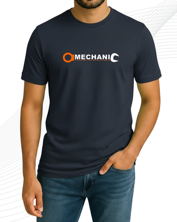 Premium Navy Blue Printed T-Shirt/Tee for Men – Cotton Jersey Fabric (Code 4305)