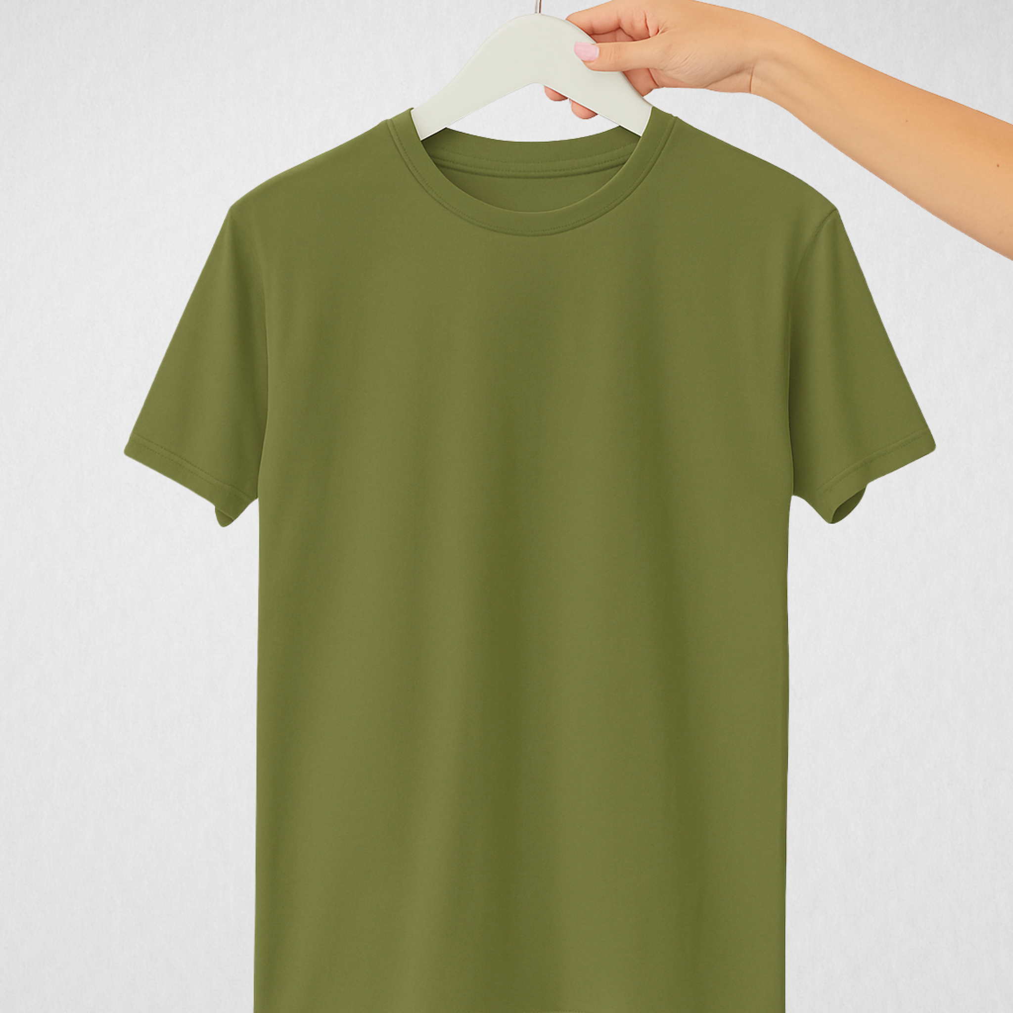 Olive Women’s Basic Tee – Jersey Fabric, Classic Fit, Everyday Comfort (3664)