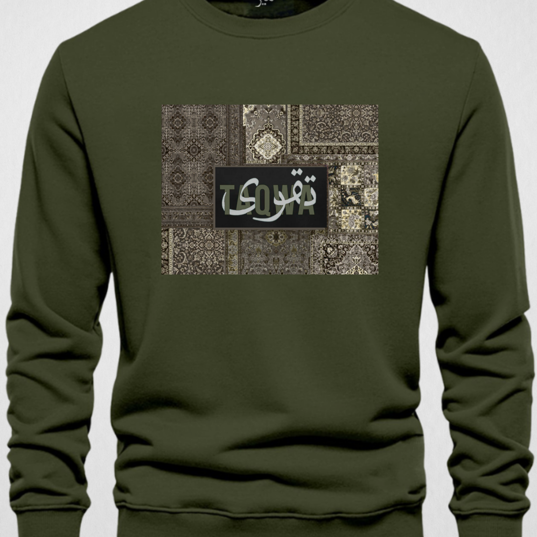 Olive Men's Printed Sweatshirt – Warm and Stylish Fleece (Code 4166)